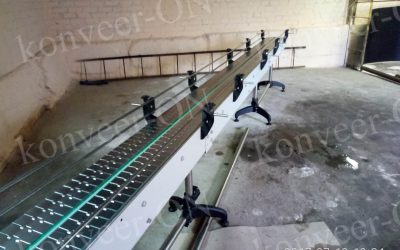 Двухручьевой пластинчатый транспортер