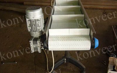 Конвейер с модульной лентой и поперечным профилем