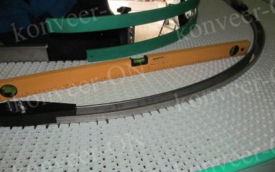 Конвейер с модульной лентой поворотный